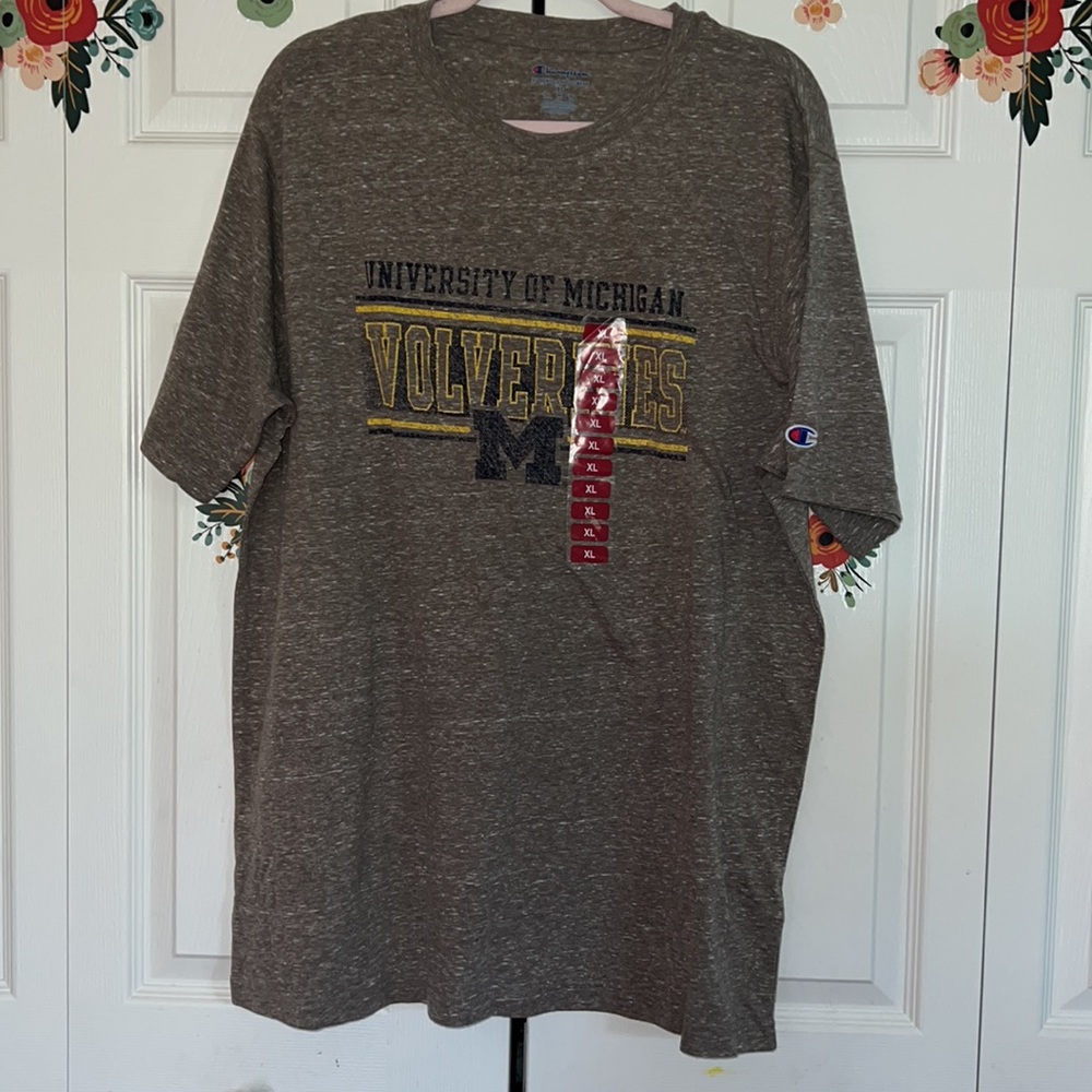 Champion university of Michigan wolverines tees, various NWT, charcoal